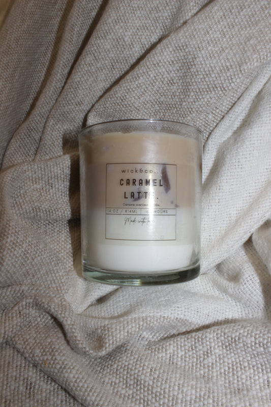 Caramel iced latte candle